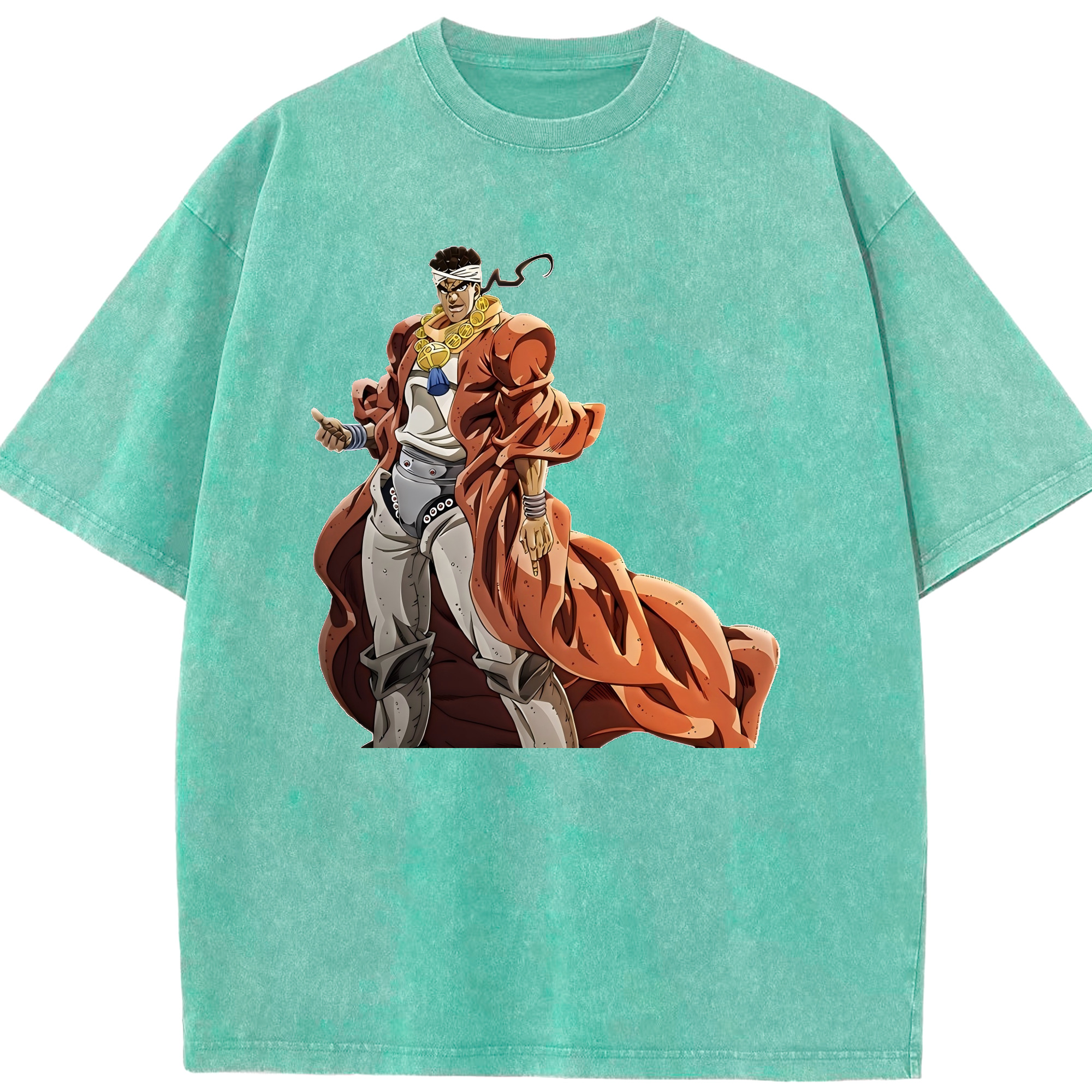 （画像用） ジョジョの奇妙な冒険 ムハンマド?アブドゥル JoJo's Bizarre Adventure Muhammad Avdol 綿100% ヴィンテージ風 半袖Tシャツ（フロントプリント）